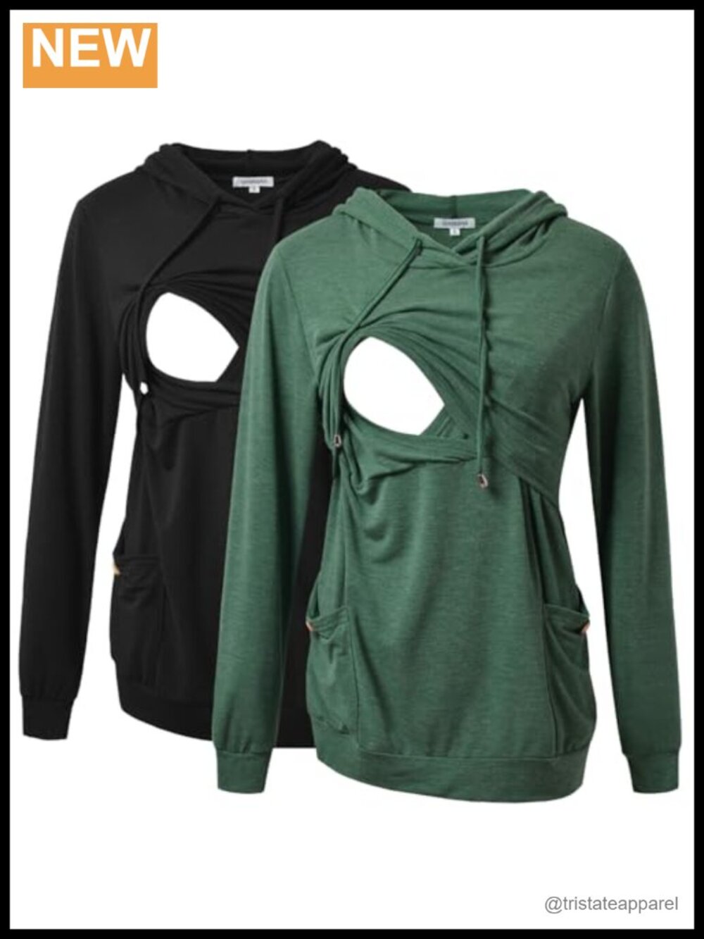 Nursing Hoodie Top Long Sleeve Button Pockets Tunic Pullover